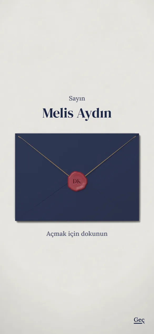 Misafirin adı yazılı, mühürlü zarf